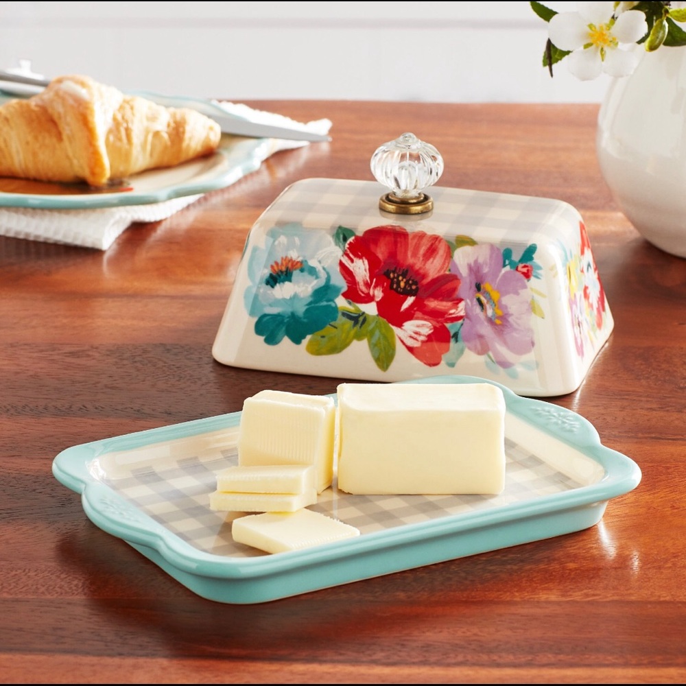 Pioneer Woman Ceramic Double Stick Butter Dish